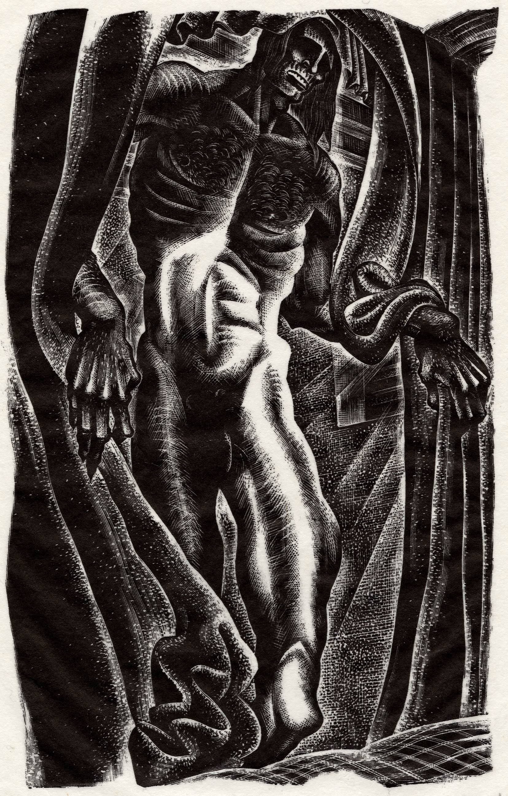 Lynd Ward illustration for a 1934 edition of 'Frankenstein'
