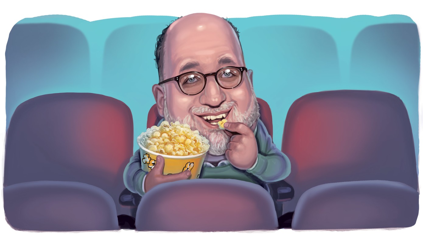 John Podhoretz watching a movie